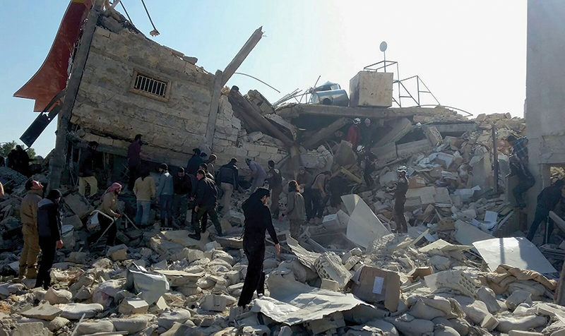 An MSF-supported hospital in northern Syria destroyed in attack.